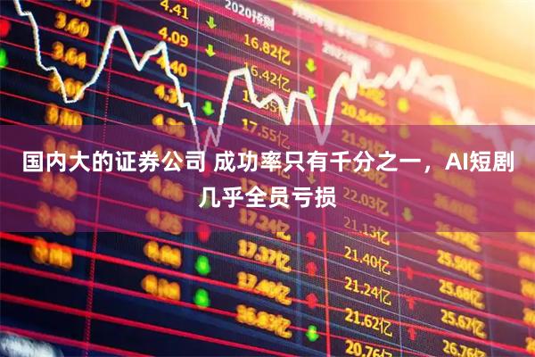 国内大的证券公司 成功率只有千分之一，AI短剧几乎全员亏损